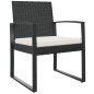 vidaXL Sillas de comedor para jardín 2 uds PP aspecto de ratán negro vidaXL Sillas de comedor para jardín 2 uds PP aspecto de ratán negro