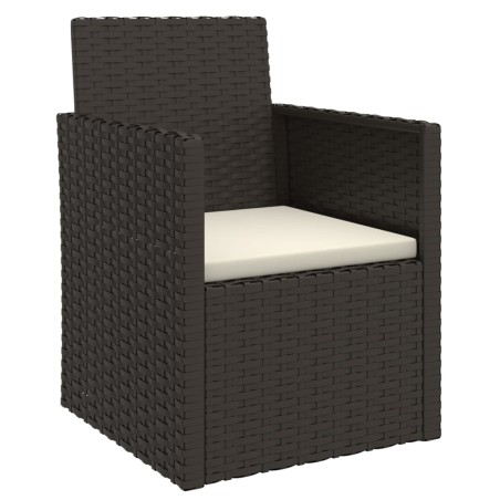 vidaXL Silla de jardín con cojín ratán sintético negro