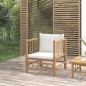 vidaXL Sofá de jardín bambú con cojines blanco crema vidaXL Sofá de jardín bambú con cojines blanco crema