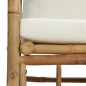 vidaXL Sofá de jardín bambú con cojines blanco crema vidaXL Sofá de jardín bambú con cojines blanco crema