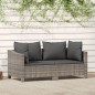 vidaXL Set de muebles de jardín 2 pzas cojines ratán sintético gris vidaXL Set de muebles de jardín 2 pzas cojines ratán sintético gris