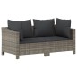 vidaXL Set de muebles de jardín 2 pzas cojines ratán sintético gris vidaXL Set de muebles de jardín 2 pzas cojines ratán sintético gris