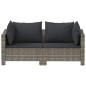 vidaXL Set de muebles de jardín 2 pzas cojines ratán sintético gris vidaXL Set de muebles de jardín 2 pzas cojines ratán sintético gris