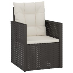 vidaXL Sillón de jardín con cojín ratán sintético negro