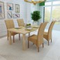 vidaXL Sillas de comedor 4 unidades ratán marrón natural vidaXL Sillas de comedor 4 unidades ratán marrón natural