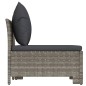 vidaXL Set de muebles de jardín 2 pzas cojines ratán sintético gris vidaXL Set de muebles de jardín 2 pzas cojines ratán sintético gris