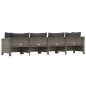 vidaXL Set de muebles de jardín 4 pzas y cojines ratán sintético gris