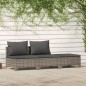 vidaXL Set de muebles de jardín 3 pzas y cojines ratán sintético gris vidaXL Set de muebles de jardín 3 pzas y cojines ratán sintético gris