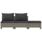 vidaXL Set de muebles de jardín 3 pzas y cojines ratán sintético gris vidaXL Set de muebles de jardín 3 pzas y cojines ratán sintético gris