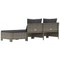 vidaXL Set de muebles de jardín 3 pzas y cojines ratán sintético gris vidaXL Set de muebles de jardín 3 pzas y cojines ratán sintético gris
