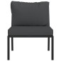 vidaXL Sillas de jardín 2 uds acero con cojines gris 60x74x79 cm vidaXL Sillas de jardín 2 uds acero con cojines gris 60x74x79 cm