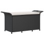 vidaXL Banco de jardín con cojín ratán sintético negro 116x46x57 cm vidaXL Banco de jardín con cojín ratán sintético negro 116x46x57 cm