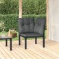 vidaXL Sillón esquina jardín con cojines ratán sintético negro y gris vidaXL Sillón esquina jardín con cojines ratán sintético negro y gris