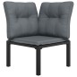 vidaXL Sillón esquina jardín con cojines ratán sintético negro y gris vidaXL Sillón esquina jardín con cojines ratán sintético negro y gris
