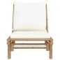 vidaXL Sillas de jardín 2 uds bambú con cojines blanco crema vidaXL Sillas de jardín 2 uds bambú con cojines blanco crema