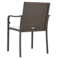 vidaXL Sillas jardín y cojines 2 uds ratán sintético marrón 56x59x84cm vidaXL Sillas jardín y cojines 2 uds ratán sintético marrón 56x59x84cm