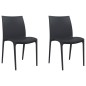 vidaXL Sillas de jardín 2 uds polipropileno gris antracita 50x46x80 cm vidaXL Sillas de jardín 2 uds polipropileno gris antracita 50x46x80 cm