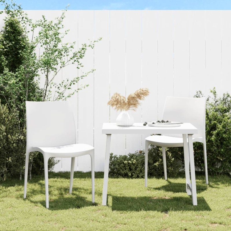vidaXL Sillas de jardín 2 uds polipropileno blanco 50x46x80 cm vidaXL Sillas de jardín 2 uds polipropileno blanco 50x46x80 cm