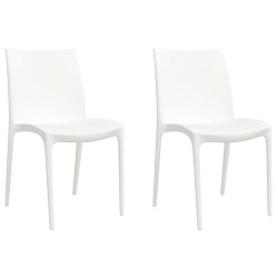 vidaXL Sillas de jardín 2 uds polipropileno blanco 50x46x80 cm