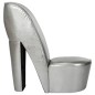 vidaXL Sillón con forma de zapato de tacón cuero sintético plateado vidaXL Sillón con forma de zapato de tacón cuero sintético plateado