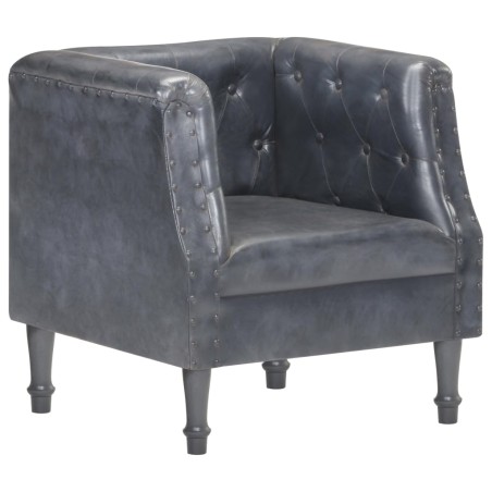 vidaXL Sillón de cuero auténtico gris