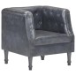 vidaXL Sillón de cuero auténtico gris vidaXL Sillón de cuero auténtico gris