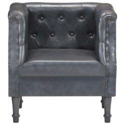 vidaXL Sillón de cuero auténtico gris