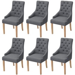 vidaXL Sillas de comedor 6 unidades de tela gris oscuro