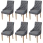 vidaXL Sillas de comedor 6 unidades de tela gris oscuro vidaXL Sillas de comedor 6 unidades de tela gris oscuro