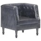 vidaXL Sillón de cuero auténtico gris vidaXL Sillón de cuero auténtico gris
