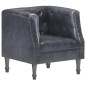 vidaXL Sillón de cuero auténtico gris vidaXL Sillón de cuero auténtico gris