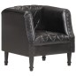 vidaXL Sillón con diseño de cubo cuero de cabra auténtico negro vidaXL Sillón con diseño de cubo cuero de cabra auténtico negro