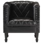 vidaXL Sillón con diseño de cubo cuero de cabra auténtico negro vidaXL Sillón con diseño de cubo cuero de cabra auténtico negro