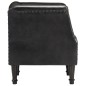 vidaXL Sillón con diseño de cubo cuero de cabra auténtico negro vidaXL Sillón con diseño de cubo cuero de cabra auténtico negro