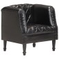 vidaXL Sillón con diseño de cubo cuero de cabra auténtico negro vidaXL Sillón con diseño de cubo cuero de cabra auténtico negro