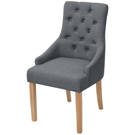 vidaXL Sillas de comedor 6 unidades de tela gris oscuro