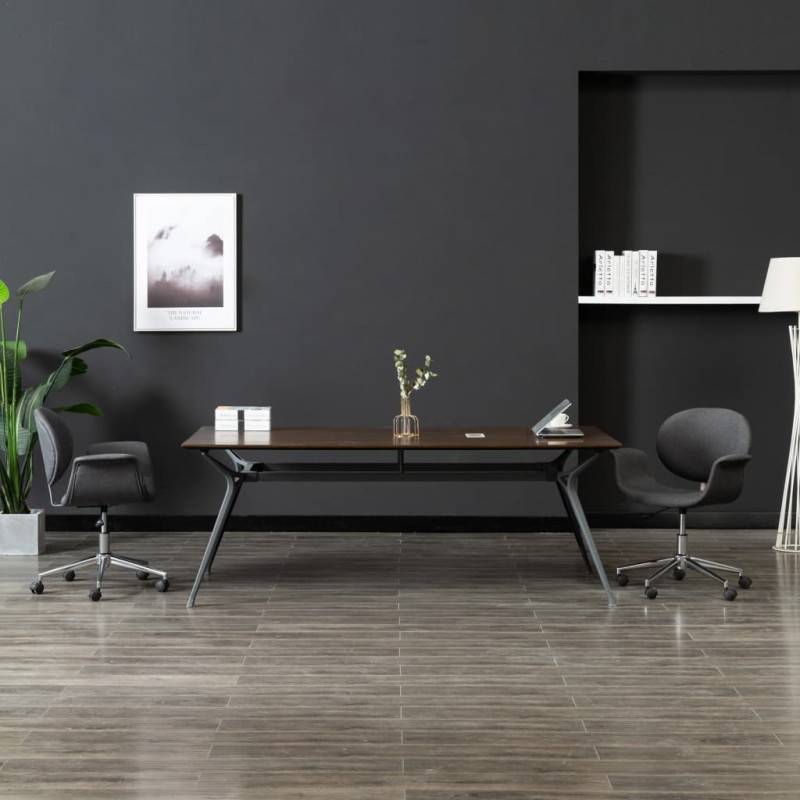vidaXL Silla de comedor giratoria de tela gris vidaXL Silla de comedor giratoria de tela gris