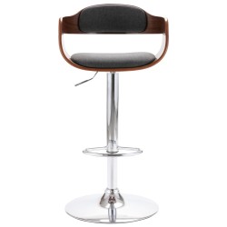 vidaXL Taburete de cocina madera contrachapada y tela gris