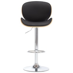 vidaXL Taburete de cocina cuero sintético negro