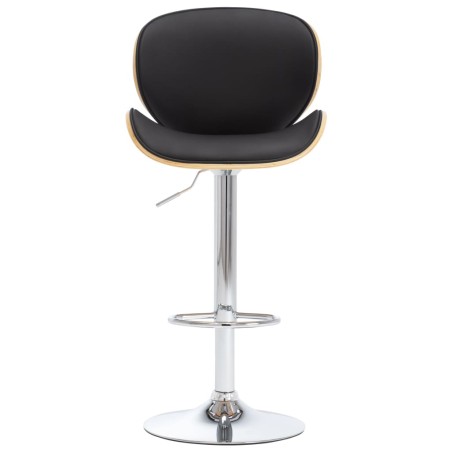 vidaXL Taburete de cocina cuero sintético negro
