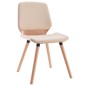vidaXL Sillas de comedor 2 unidades cuero sintético color crema