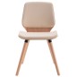 vidaXL Sillas de comedor 2 unidades cuero sintético color crema