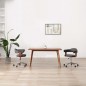 vidaXL Silla de comedor giratoria de madera curvada y tela gris vidaXL Silla de comedor giratoria de madera curvada y tela gris