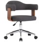 vidaXL Silla de comedor giratoria de madera curvada y tela gris vidaXL Silla de comedor giratoria de madera curvada y tela gris