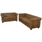 vidaXL Sofás Chesterfield de 2 y 3 plazas marrón vidaXL Sofás Chesterfield de 2 y 3 plazas marrón