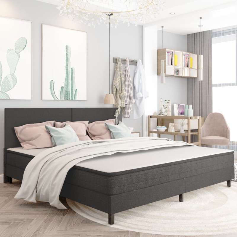 vidaXL Estructura de cama Box Spring tela gris 200x200 cm vidaXL Estructura de cama Box Spring tela gris 200x200 cm