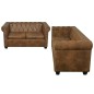 vidaXL Sofás Chesterfield de 2 y 3 plazas marrón vidaXL Sofás Chesterfield de 2 y 3 plazas marrón