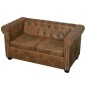 vidaXL Sofás Chesterfield de 2 y 3 plazas marrón vidaXL Sofás Chesterfield de 2 y 3 plazas marrón