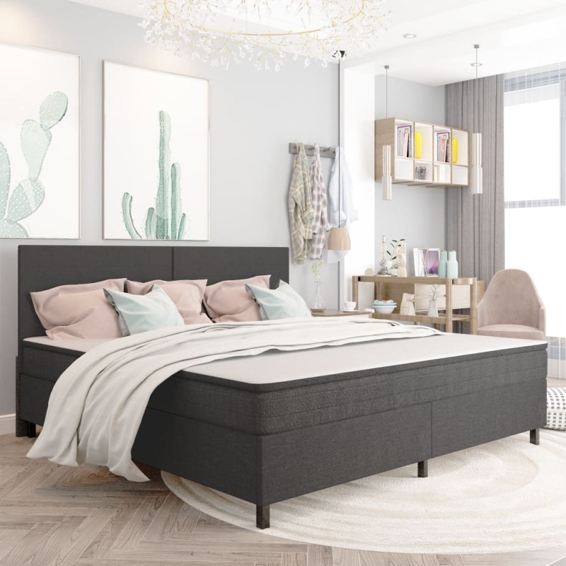 vidaXL Estructura de cama Box Spring tela gris 200x200 cm vidaXL Estructura de cama Box Spring tela gris 200x200 cm