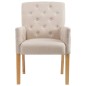 vidaXL Silla de comedor con reposabrazos de tela beige vidaXL Silla de comedor con reposabrazos de tela beige